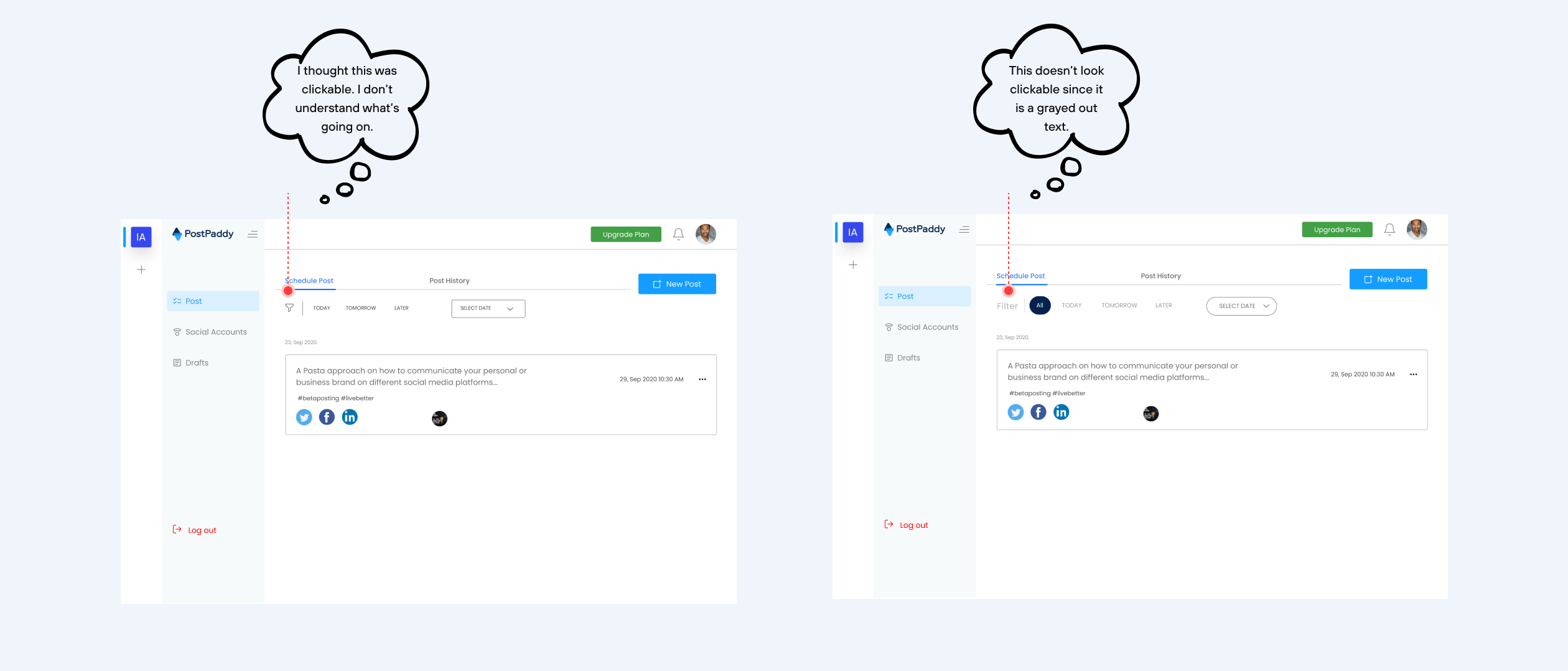 mockups of the final iterations of the designs after testing